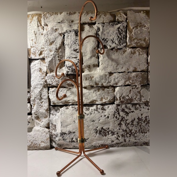 Copper Coated Mid Century Coffee Cup Tree Holder